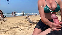 A compilation of risky public handjobs with cumshots